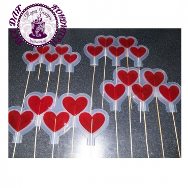 форма силиконовая сердечки на палочке